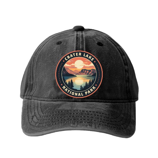Crater Lake National Park Washed Denim Baseball Caps