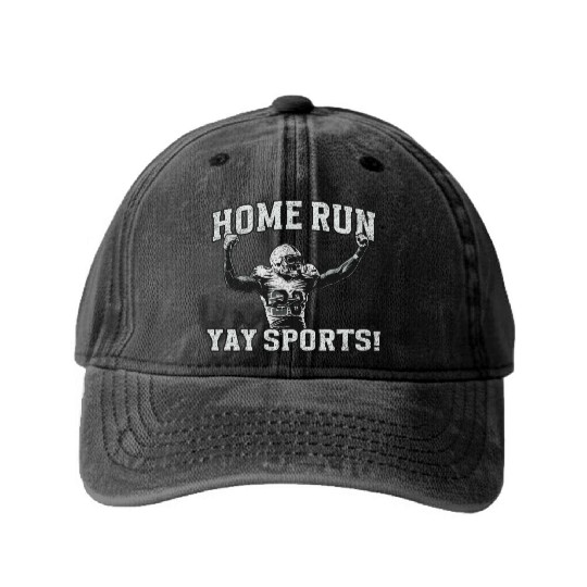 Home Run Football, Yay Sports! Washed Denim Baseball Caps