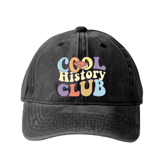 Cool History Club History Buff BA History Major Washed Denim Baseball Caps
