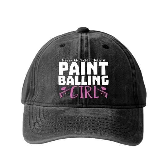 Paintball Girl Paintballer Speedball Camouflage Washed Denim Baseball Caps