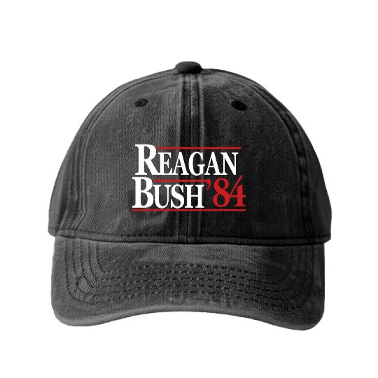 Reagan Bush 1984 V2 Washed Denim Baseball Caps