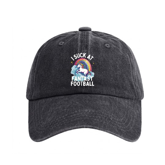 I Suck at Fantasy Football Washed Denim Baseball Caps