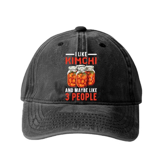 Kimchi Lover Korean Cuisine Spicy Food South Korea Washed Denim Baseball Caps