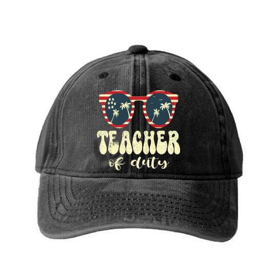 teacher of duty vacation school End of School cool Washed Denim Baseball Caps
