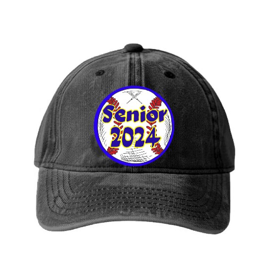 Baseball Senior Class of 2024 Washed Denim Baseball Caps