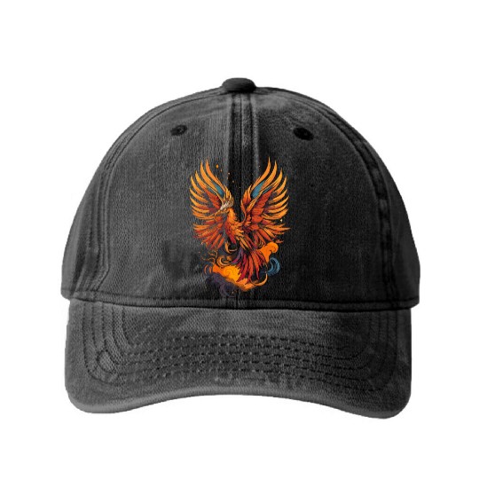 Phoenix bird - Ancient Greek Mythology Washed Denim Baseball Caps