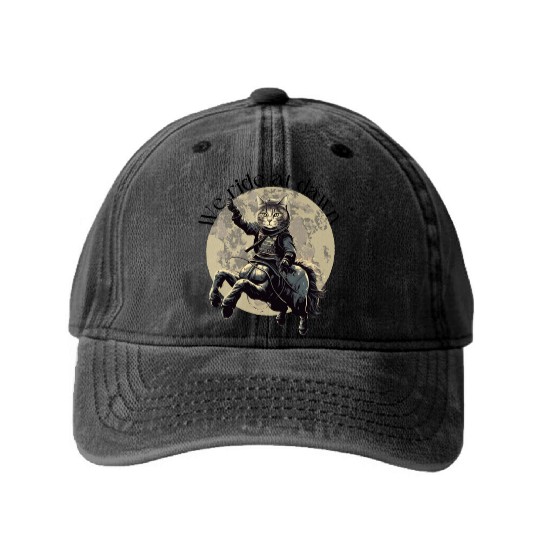 We ride at dawn! Cathorses! Washed Denim Baseball Caps