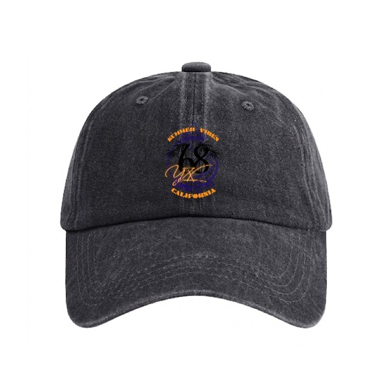 Santa Cruz California summer vibes surfing Washed Denim Baseball Caps