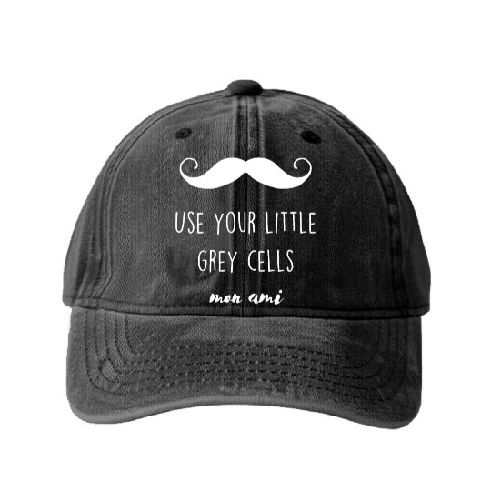 USE YOUR LITTLE GREY CELLSdirty swinegood lordcome Washed Denim Baseball Caps