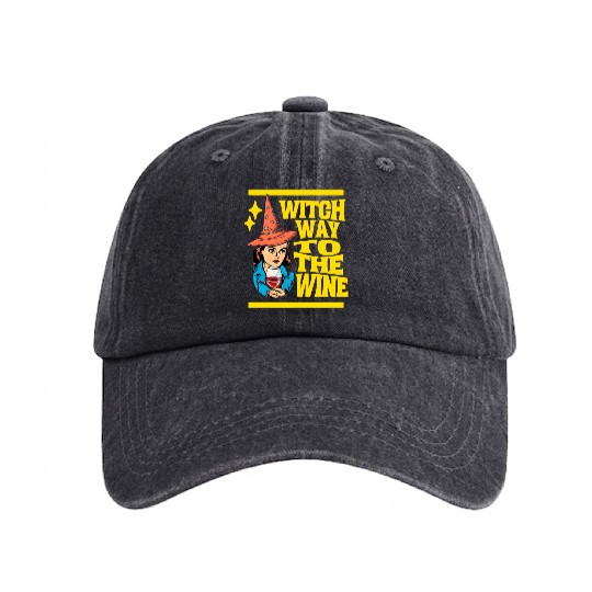 Witch Way To The Wine Washed Denim Baseball Caps