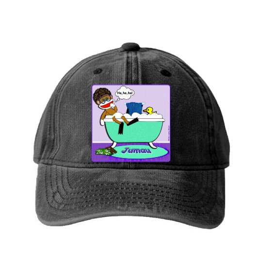 Jumau the Sock Monkey Washed Denim Baseball Caps