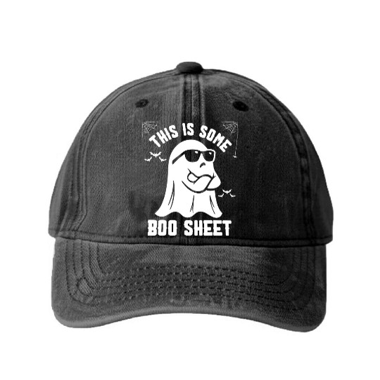 This is some Boo Sheet. Halloween. Trick or Treat Washed Denim Baseball Caps