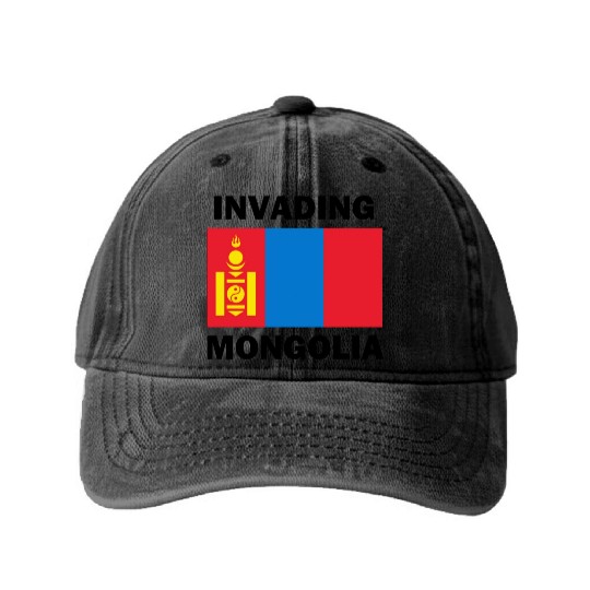 Invading Mongolia Washed Denim Baseball Caps