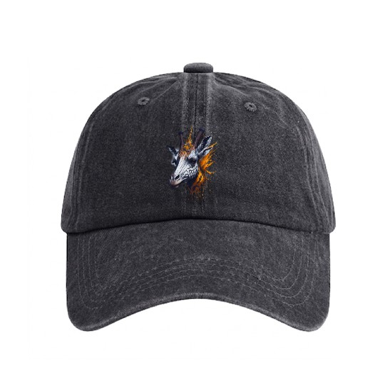 Giraffe | Wild Animal Washed Denim Baseball Caps