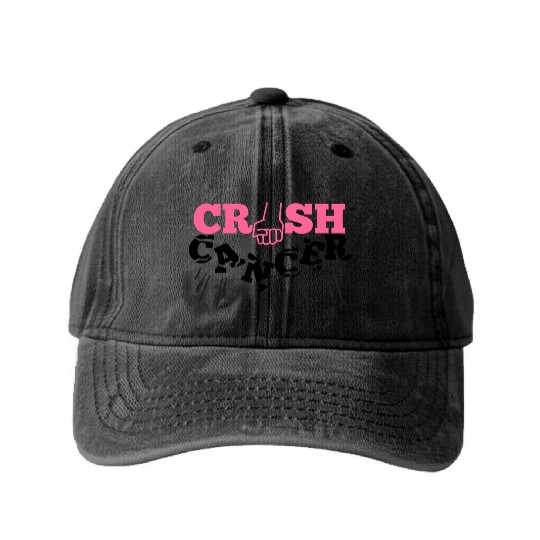 Beat Cancer Washed Denim Baseball Caps