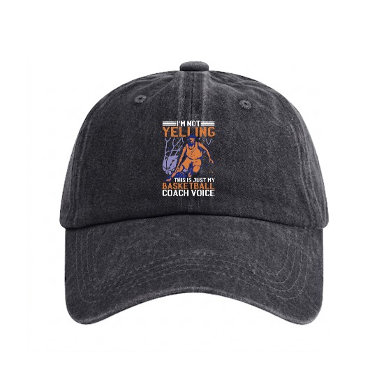 This Is Just My Basketball Coach Voice 2 Washed Denim Baseball Caps