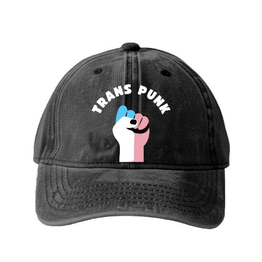 Trans Punk Transgender Pride Washed Denim Baseball Caps