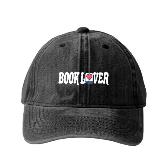 Bookworm Reading Literature Page-turner Book Lover Washed Denim Baseball Caps