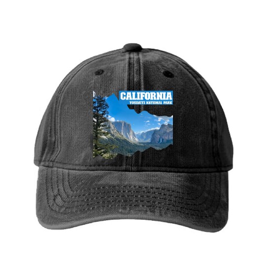 California – Yosemite National Park Washed Denim Baseball Caps