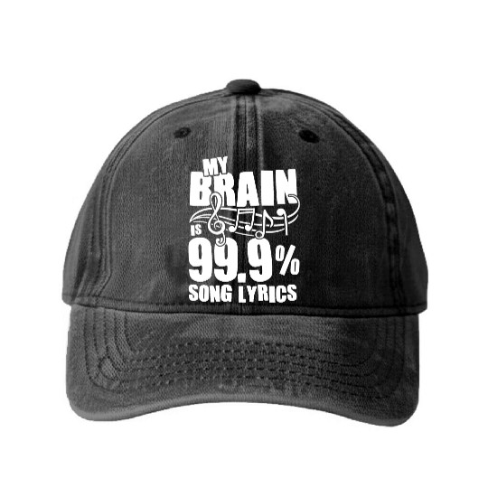 My Brain Song Lyrics Musician Music Washed Denim Baseball Caps