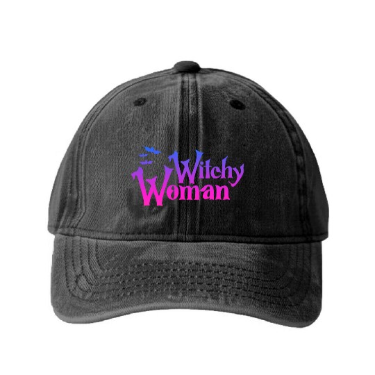 Witchy Woman Washed Denim Baseball Caps