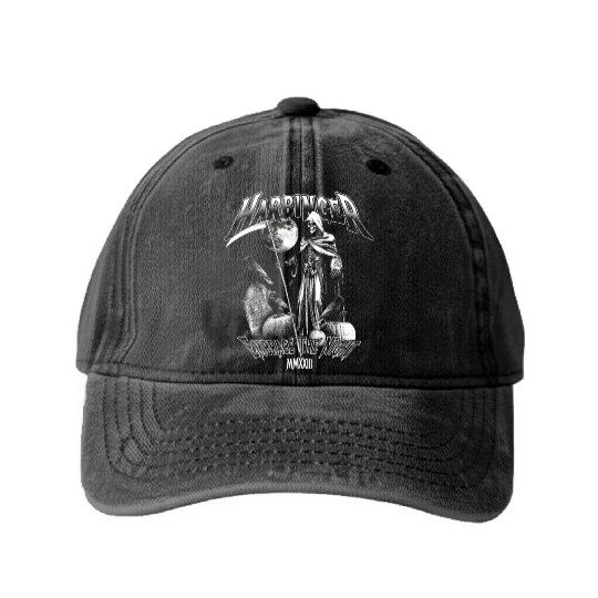 Harbinger Embrace The Night MMXXIII Halloween Band Washed Denim Baseball Caps