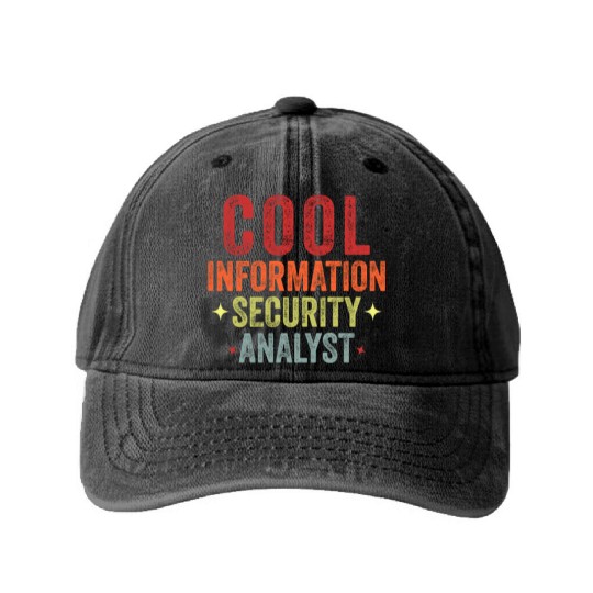 Funny Cool Information Security Data Analyst Vinta Washed Denim Baseball Caps