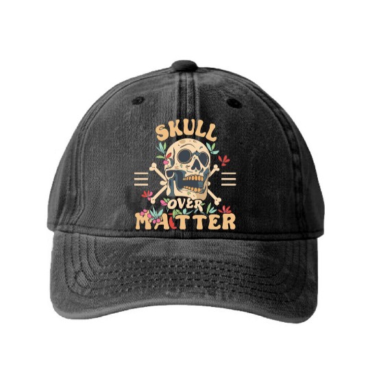 Totenkopf Skull Skulls Totenschädel Spruch Washed Denim Baseball Caps