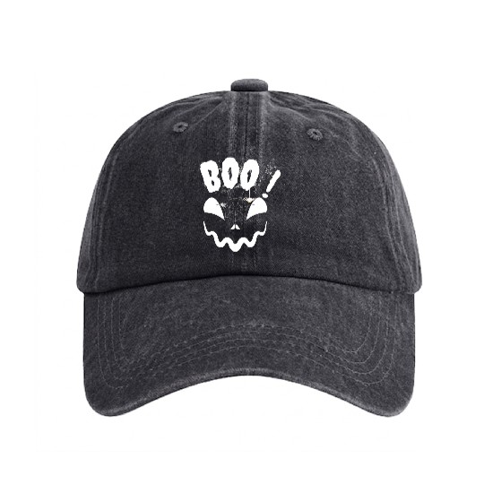 Boo Halloween day Washed Denim Baseball Caps