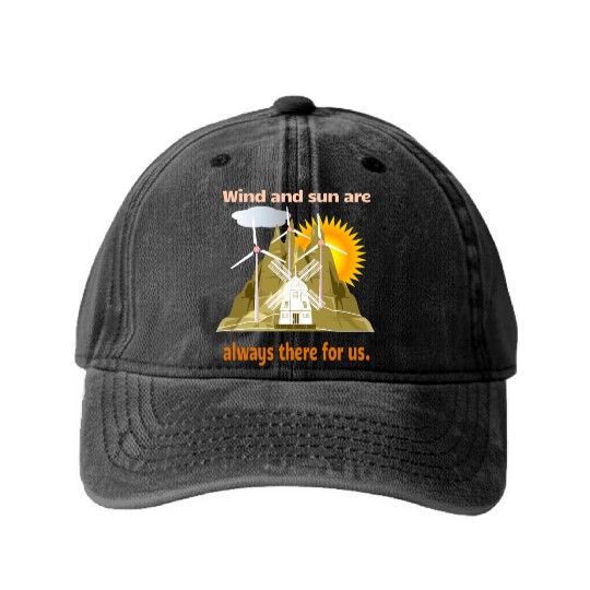Wind And Sun Are There For Us Washed Denim Baseball Caps