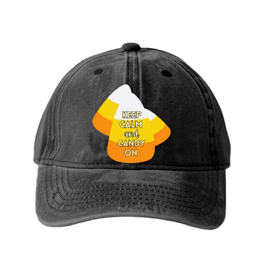 Halloween, Halloween Candy Washed Denim Baseball Caps