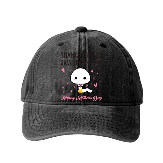 Funny Mother's Day Stickers Washed Denim Baseball Caps