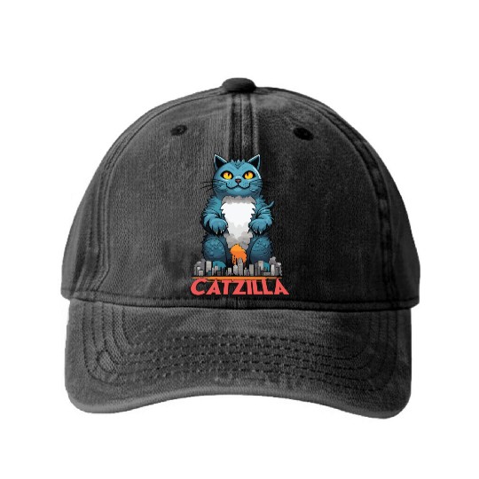 Catzilla Washed Denim Baseball Caps