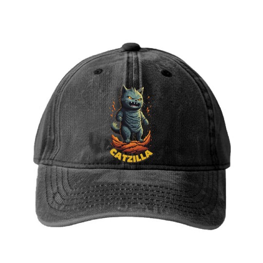 Catzilla Washed Denim Baseball Caps