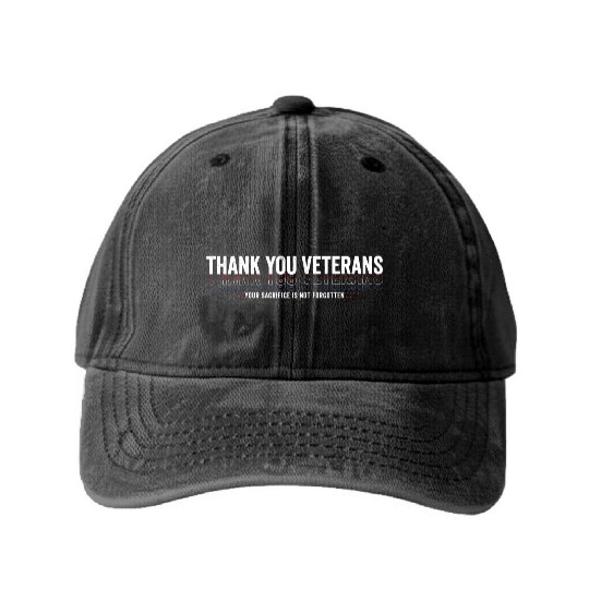 Thank You Veterans! Thank You For Your Service Washed Denim Baseball Caps