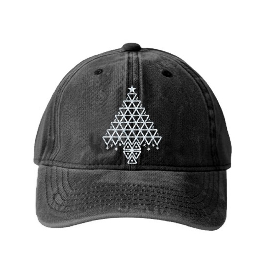Silver Christmas Symbolic tree Washed Denim Baseball Caps