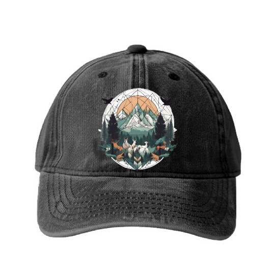 Geoforest Tapestry Washed Denim Baseball Caps