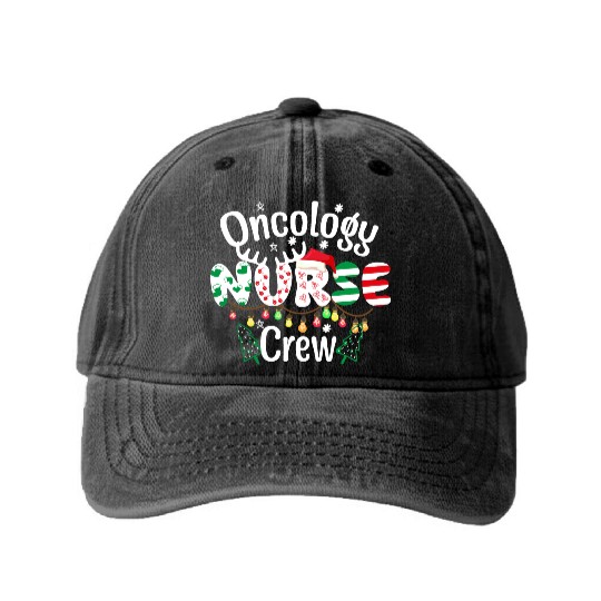 One merry Oncology Nurse Christmas Washed Denim Baseball Caps