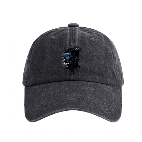 Vampire vector Washed Denim Baseball Caps