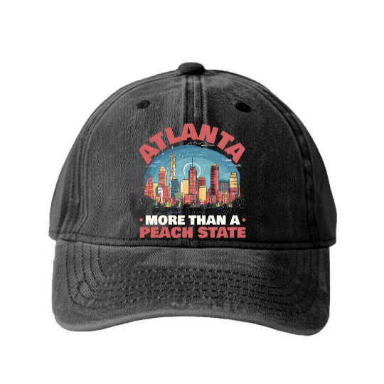 Atlanta City Georgia USA America United States Washed Denim Baseball Caps
