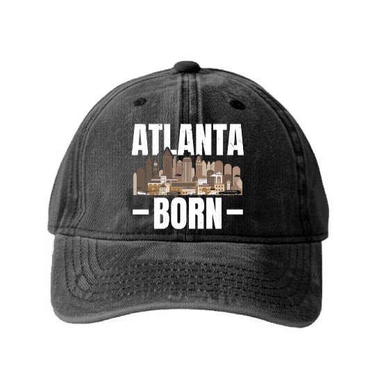 Atlanta City Georgia USA America United States Washed Denim Baseball Caps