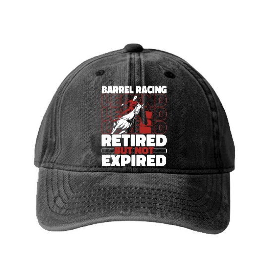 Horse Barrel Racing Retired Washed Denim Baseball Caps