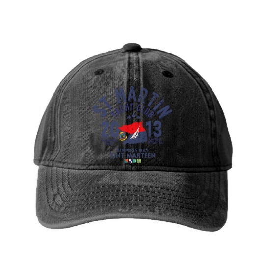 St Martin Yacht club blc Copy Washed Denim Baseball Caps
