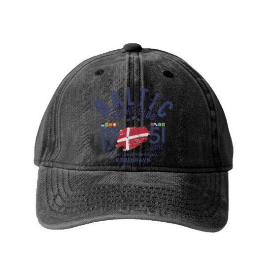 Baltic Yacht club Copenhagen blc Washed Denim Baseball Caps