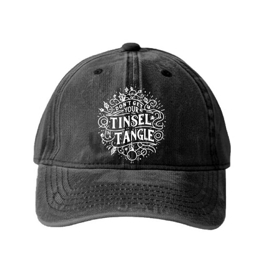 Don't Get Your Tinsel in a Tangle Washed Denim Baseball Caps