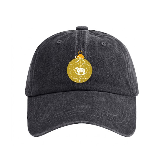 Golden Lamb Christmas Ornament Washed Denim Baseball Caps