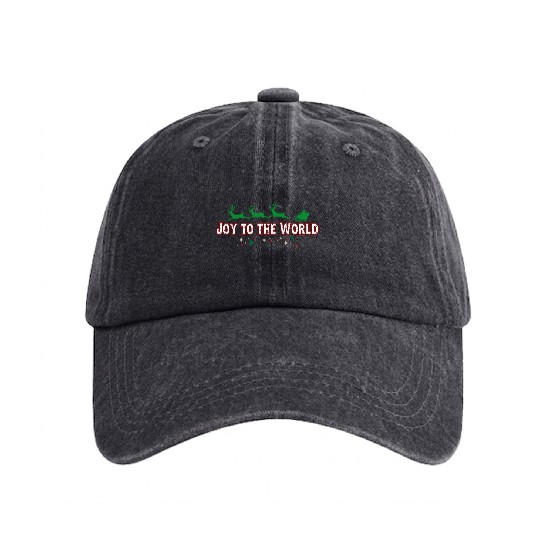 Joy to the World Washed Denim Baseball Caps