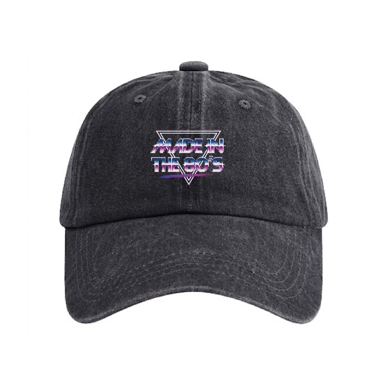 made in the 80s Washed Denim Baseball Caps