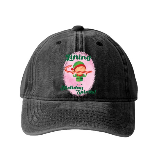 Muscle Elf -Christmas Spirit Workout Washed Denim Baseball Caps