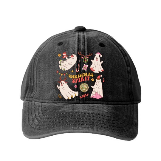 CHRISTMAS SPIRIT Washed Denim Baseball Caps